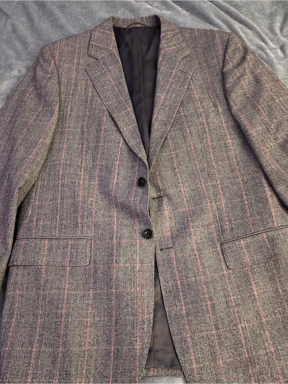 Men's Gray/Pink Scabal Sportsjacket super 130’s wool